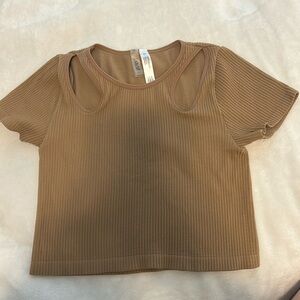 Brown crop top